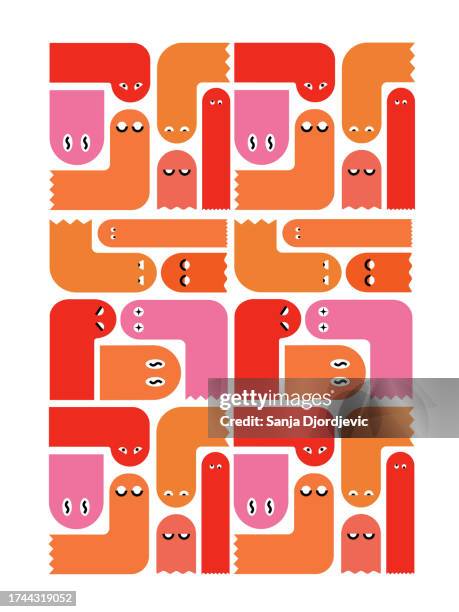 colorful ghosts in pattern design representing halloween holidays - halloween pattern stock illustrations