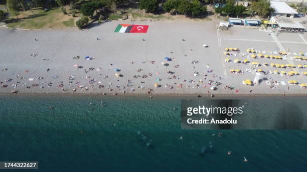 An aerial view shows IHH Humanitarian Relief Foundation and Bosnia and Herzegovina Novi Grad Municipality search and rescue teams, who carried out...