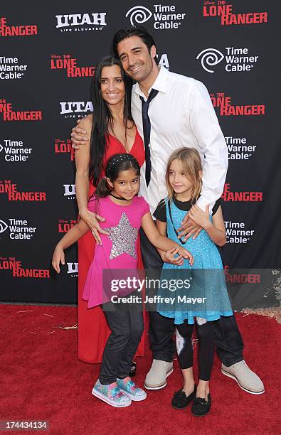 Actor Gilles Marini, Carole Marini and guests arrive at 'The Lone Ranger' World Premiere at Disney's California Adventure on June 22, 2013 in...