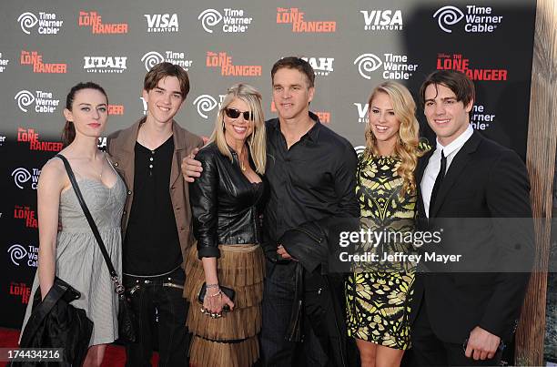 Former NHL hockey player Luc Robitaille with family and Steven R. McQueen arrive at 'The Lone Ranger' World Premiere at Disney's California Adventure...