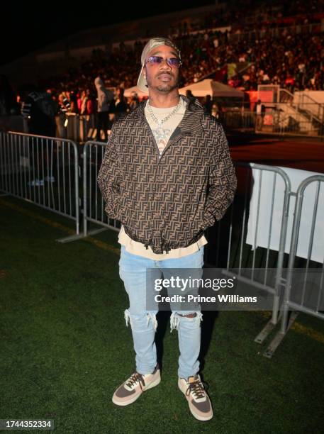 Benny The Butcher attends Clark Atlanta University Homecoming Concert at Clark Atlanta University Panther Stadium on October 18, 2023 in Atlanta,...