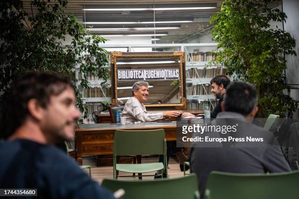 Writer Santiago Roncagliolo during the presentation of his book 'El año en que nacio el demonio', at the El Retiro Library, on October 19 in Madrid,...