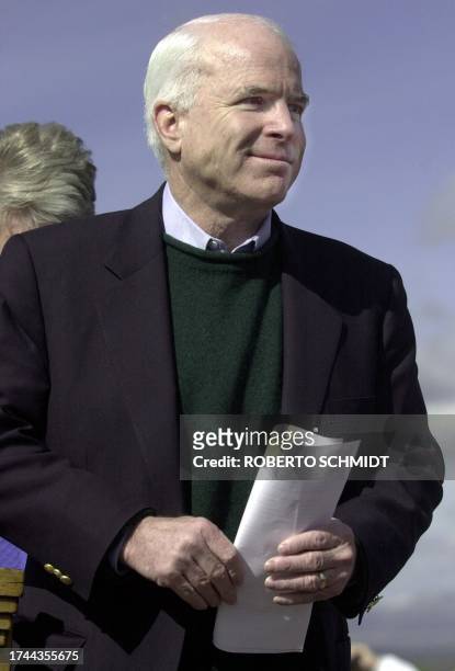 Senator John McCain walks away from the podium after having announced he was suspending his campaign for the Republican presidential nomination in...