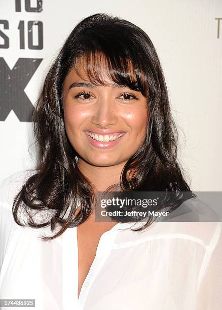 Actress Natalie Amenula arrives at the Series Premiere Of FX's 'The Bridge' at DGA Theater on July 8, 2013 in Los Angeles, California.