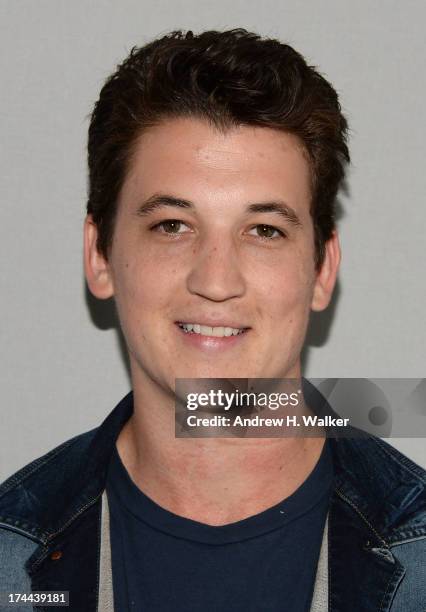 Actor Miles Teller attends the Apple Store Soho Presents: Meet The Filmmakers - "The Spectacular Now" at Apple Store Soho on July 25, 2013 in New...