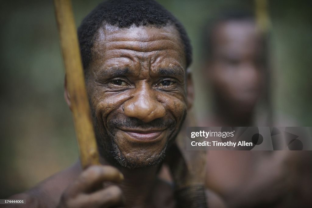 Bayaka tribesman smiling