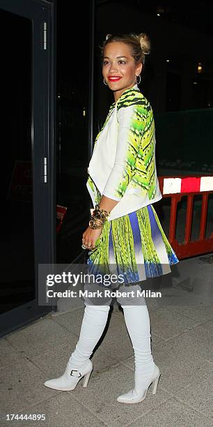 Rita Ora leaving Le Baron club on July 25, 2013 in London, England.