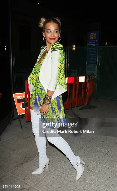 Rita Ora leaving Le Baron club on July 25, 2013 in London, England.