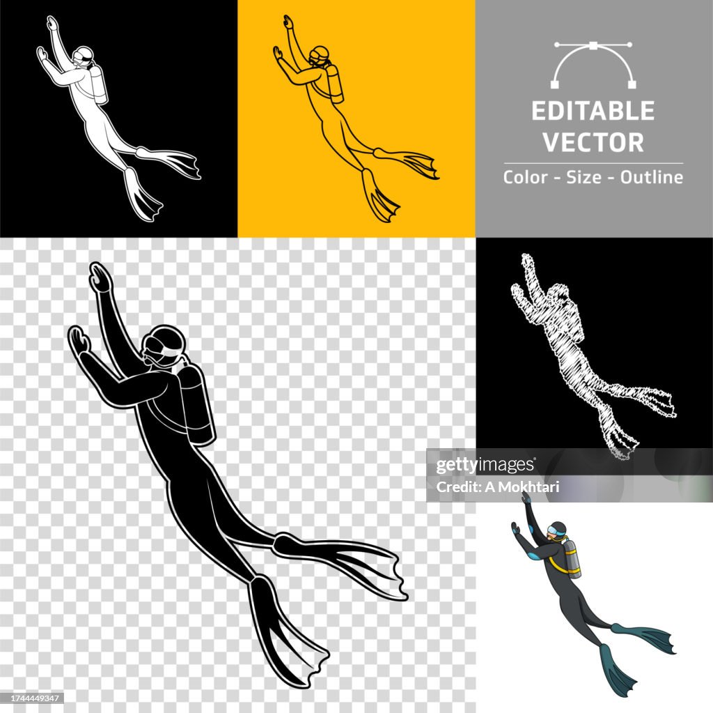 Diver icon with oxygen cylinder.