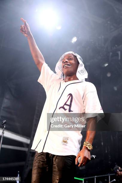 Rocky performs in concert opening for Wiz Khalifa at the Austin360 Amphitheater on July 25, 2013 in Austin, Texas.