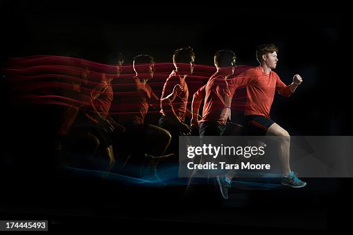 Runner with multiple strobe Runner with multiple strobe