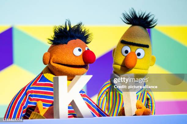 October 2023, Bavaria, Munich: The characters Ernie and Bert from the TV show "Sesame Street" make an appearance during the opening of the 37th...