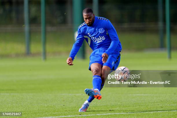 October 17: Beto during the Everton Training Session at Finch Farm on October 17, 2023 in Halewood, England.