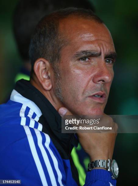 Sunderland coach Paolo Di Canio speaks to the media during a Barclays Asia Trophy press conference at Grand Hyatt on July 26, 2013 in Hong Kong, Hong...