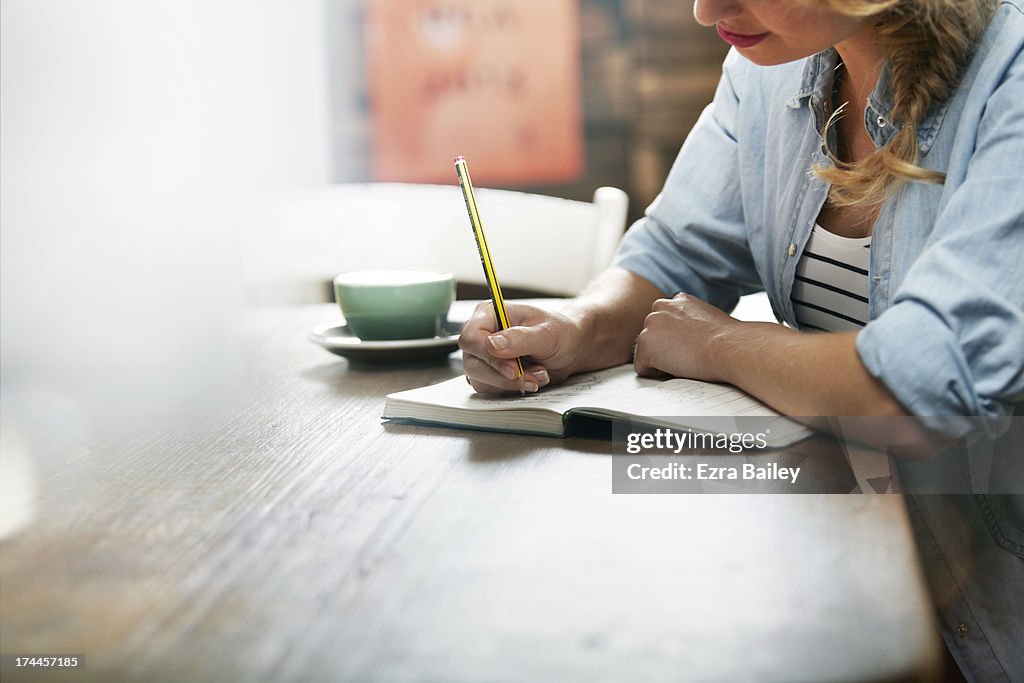 Woman working in a coffee shop