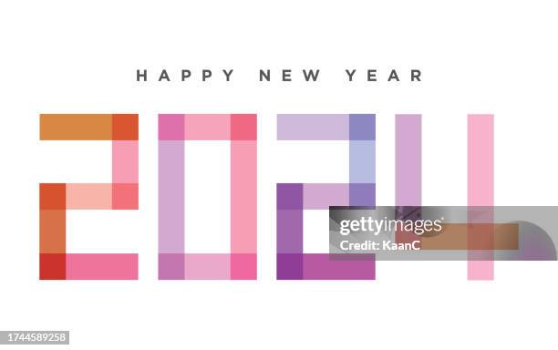 2024. happy new year. abstract numbers on background vector illustration. holiday design for greeting card, invitation, calendar, etc. vector stock illustration - new year's day stock illustrations