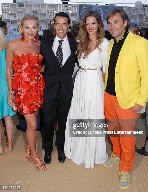 Simona Gandolfi, Victor Puerto, Noelia Margoton and Hubertus Von Hohenlohe attend the exhibition 'You are beautiful' by Hubertus Von Hohenlohe during...