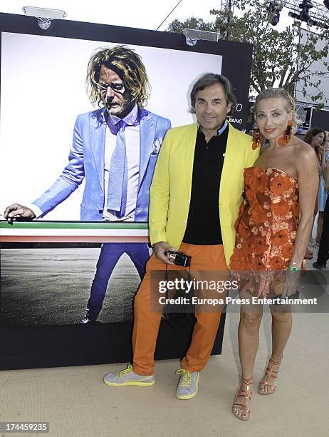 Hubertus Von Hohenlohe and his wife Simona Gandolfi attend the exhibition 'You are beautiful' by Hubertus Von Hohenlohe during Starlite Festival on...