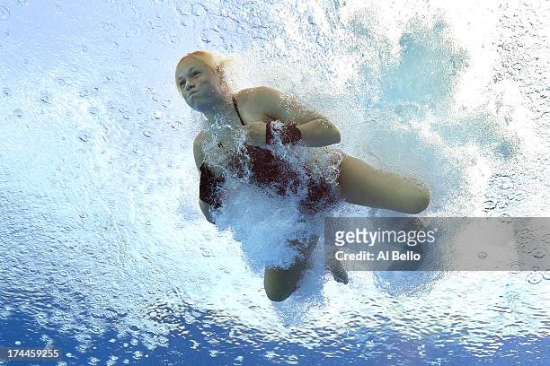 Julia Vincent of South Africa competes in the Women's 3m Springboard Diving preliminary round on day seven of the 15th FINA World Championships at...