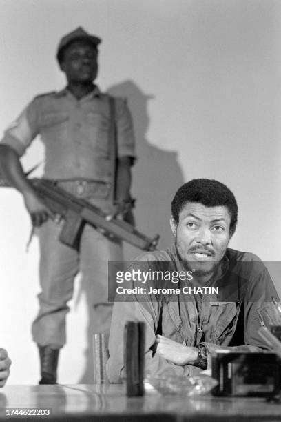 Portrait du lieutenant Jerry Rawlings leader du Ghana le 20 janvier 1982.