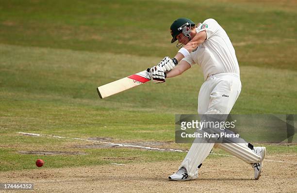 Steve Smith of Australia bats during Day One of the Tour Match between Sussex and Australia at The County Ground on July 26, 2013 in Hove, England.