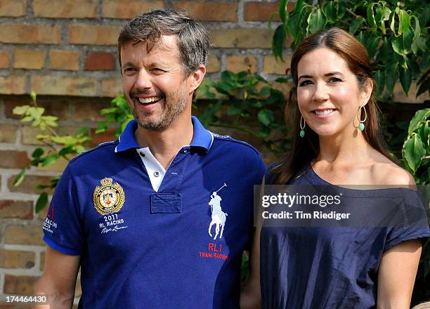 Crown Prince Frederik of Denmark and Crown Princess Mary of Denmark attends the annual Summer photocall for the Royal Danish family at Grasten Castle...