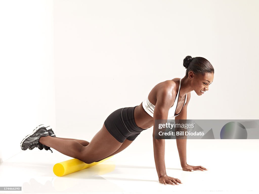 Black woman doing curls