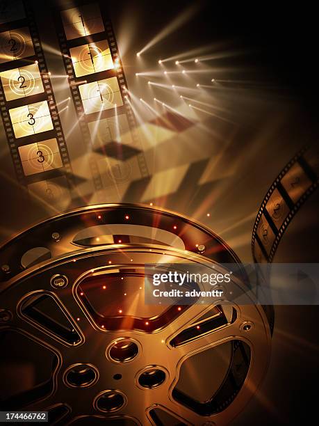 fondo de cine (vertical - cinta de película fotografías e imágenes de stock