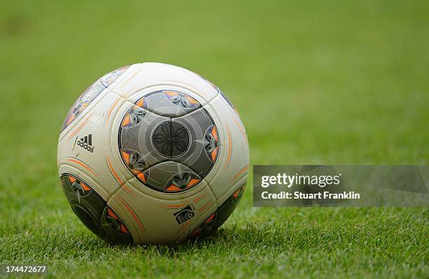 Football during the Uli Hoeness cup match between FC Bayern Munich and FC Barcelona at Allianz Arena on July 24, 2013 in Munich, Germany.