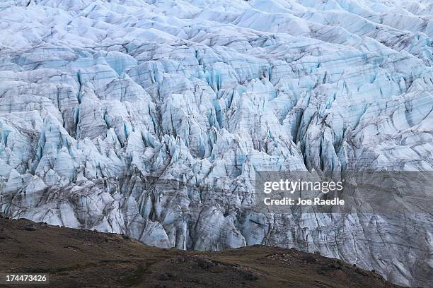 Glacier is seen on July 13, 2013 in Kangerlussuaq, Greenland. As the sea levels around the globe rise, researchers affilitated with the National...