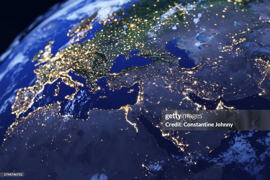 Middle East Night Lights View From Space
