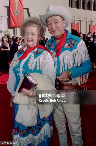 Actor and Cowboy Roy Rogers and wife Dale Evans at the 61st Annual Academy Awards Show, March 29, 1989 in Los Angeles, California.