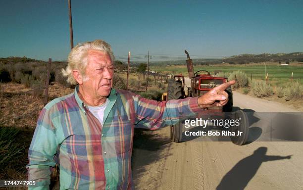 Farmer Dan Crawford talks about undocumented individuals constantly moving around and through his ranch on the Southern Border, June 11, 1996 in...