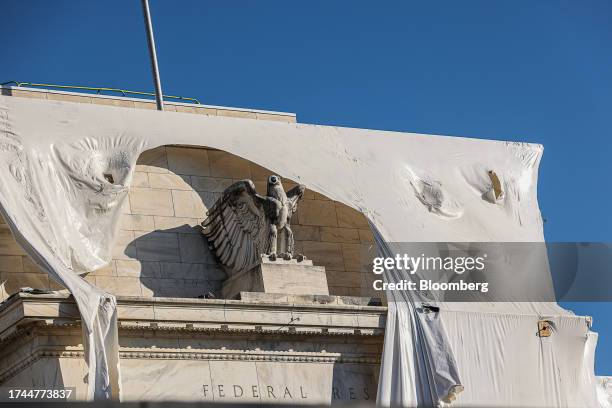 The Marriner S. Eccles Federal Reserve building during a renovation in Washington, DC, US, on Tuesday, Oct. 24, 2023. The Federal Reserve chair last...