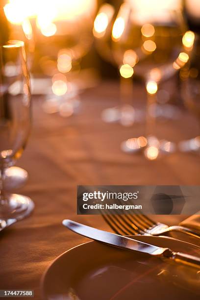fine dining - fancy dinner setting stock pictures, royalty-free photos & images