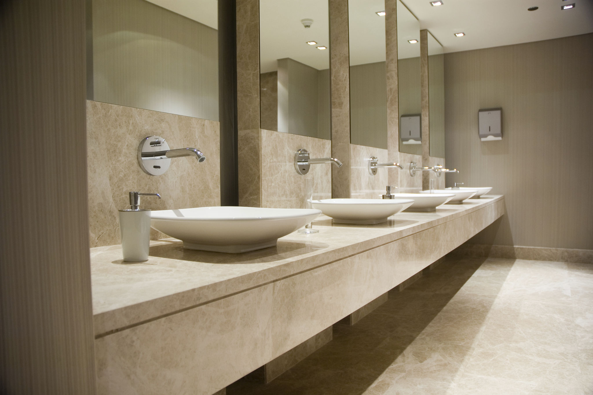 clean office bathroom