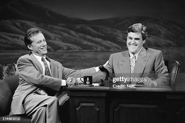 Episode 63 -- Pictured: Actor James Woods during an interview with host Jay Leno on September 3, 1992 --