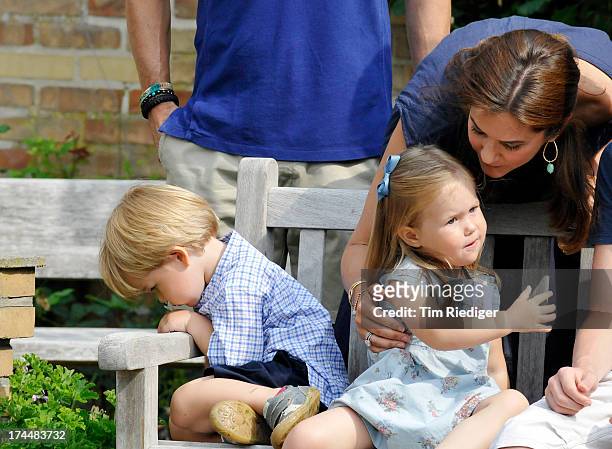 Prince Vincent, Princess Josephine and Crown Princess Mary of Denmark attend the annual Summer photocall for the Royal Danish family at Grasten...