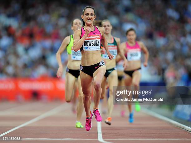 Shannon Rowbury of the United States competes in the Women's 3000m on day one during the Sainsbury's Anniversary Games - IAAF Diamond League 2013 at...