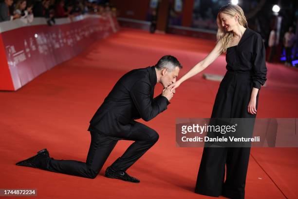 Filippo Timi and Alba Rohrwacher attend a red carpet for the movie "Mi Fanno Male I Capelli" during the 18th Rome Film Festival at Auditorium Parco...