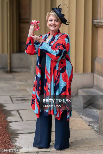 Anne Diamond, from High Wycombe, Campaigner and Fundraiser, after being made an Officer of the Order of the British Empire during an Investiture...