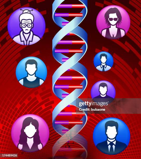 human genome and social network evolution abstract background - projection face stock illustrations