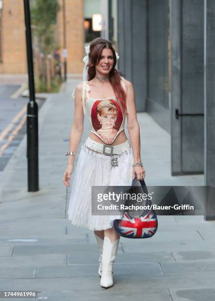 Julia Fox is seen on October 19, 2023 in London, United Kingdom.