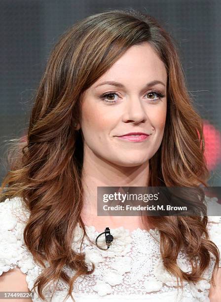 Actress Rachel Boston speaks onstage during the "Witches of East End" panel discussion at the Lifetime portion of the 2013 Summer Television Critics...