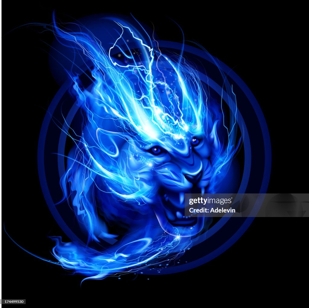 Running lightning lion