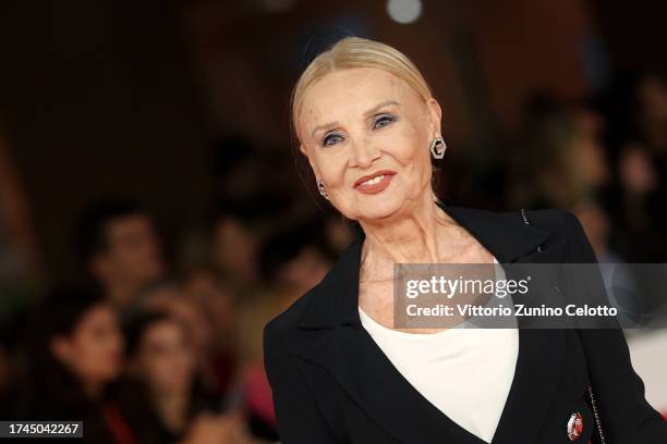 Barbara Bouchet attends a red carpet for the movie "Diabolik Chi Sei?" during the 18th Rome Film Festival at Auditorium Parco Della Musica on October...