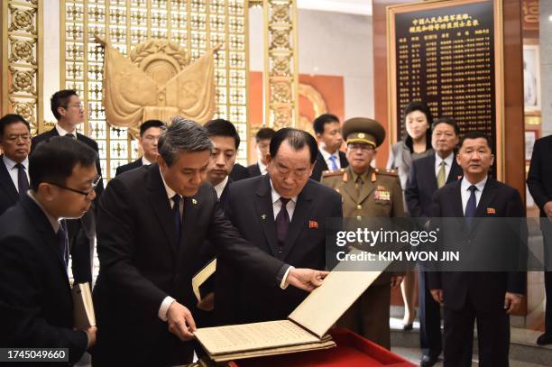 Vice-Chairman of the Standing Committee of the Supreme People's Assembly Kang Yun Sok , Chinese Ambassador Wang Yajun , and other North Korean and...