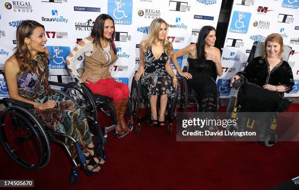 Personalities Angela Rockwood, Auti Angel, Tiphany Adams and Mia Schaikewitz and director Jenni Gold attend the Los Angeles premiere of...