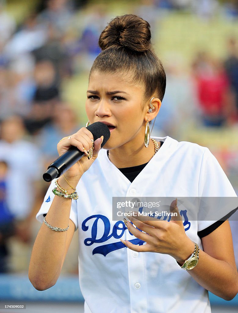 Celebrities At Dodgers Game