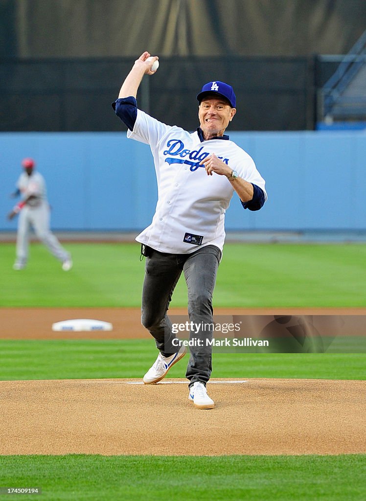 Celebrities At Dodgers Game